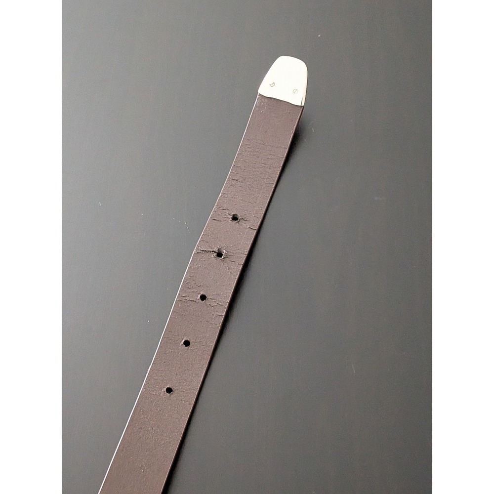 Women's Leather Western Belt Brown Medium (38") Silver Tone Buckle - Picture 5 of 8